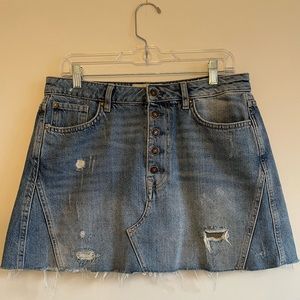 Free People We The Free Denim Mini Skirt Size 31